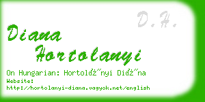 diana hortolanyi business card